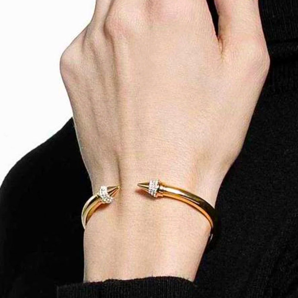 VITA FEDE Mini Titan Cuff Crystal Bracelet M Medium Gold